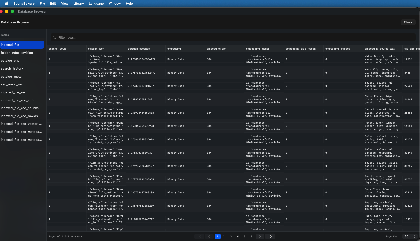 Database browser